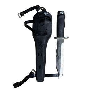 US Divers Aqua Lung 6” Stainless Steel Scuba Knife With Voit Sheath
